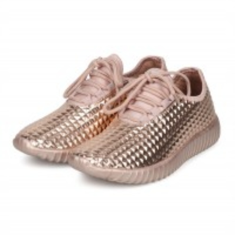 Almost New! Rose Gold Pyramid Studded Sneaker